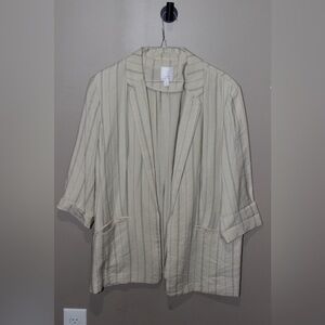 LC Lauren Conrad Beige Striped Jacket